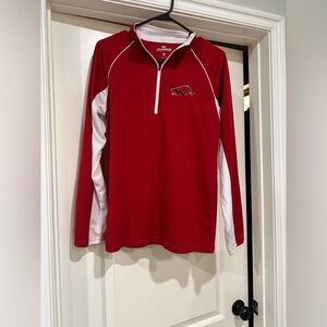 Colosseum Red and White Quarter-Zip Pullover